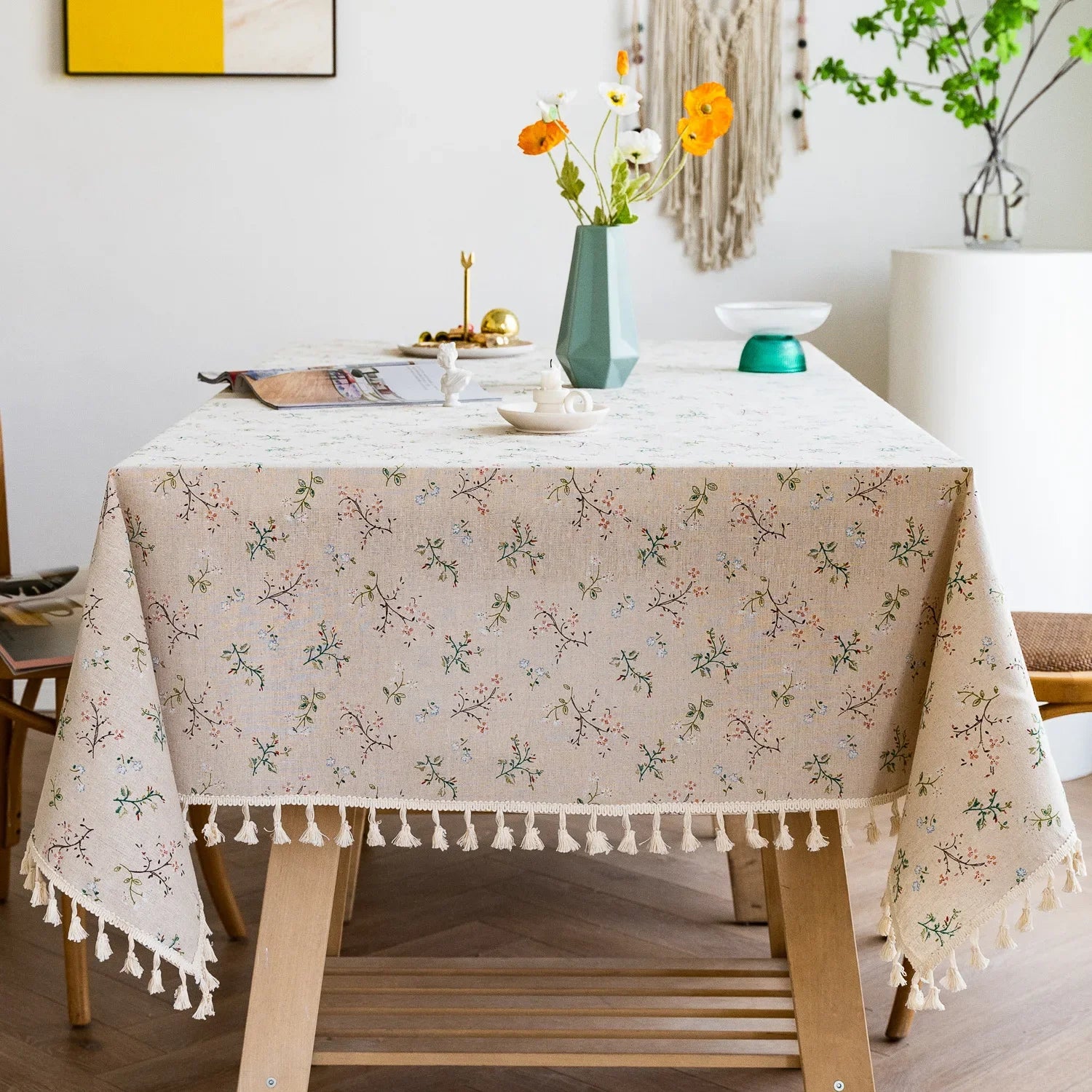 Nappe en lin imprimé florale