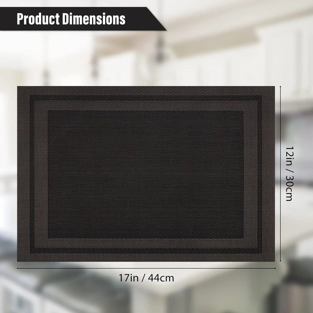 Lot de napperons en PVC anti-brûlure - Noir