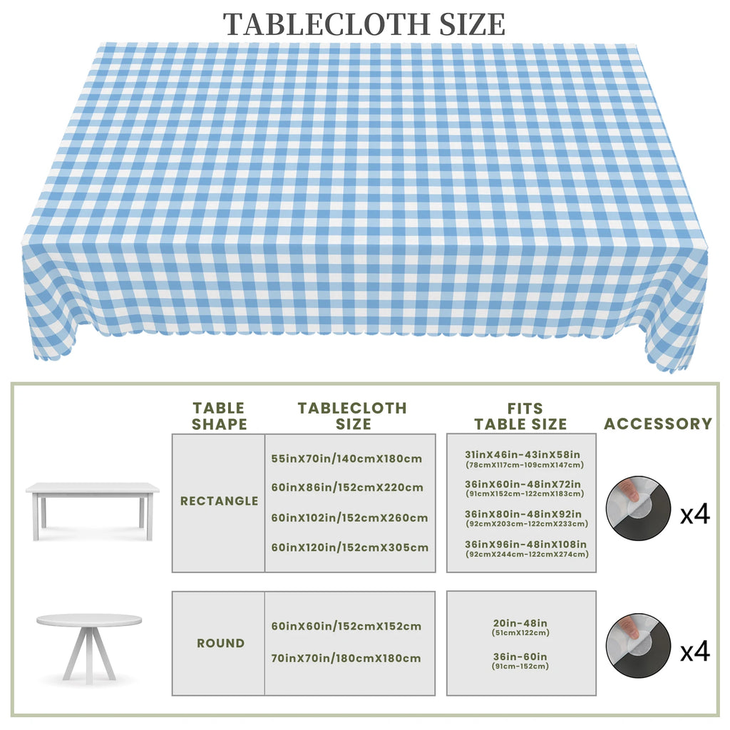 Nappe de table Imperméable à carreaux bleu et blanc