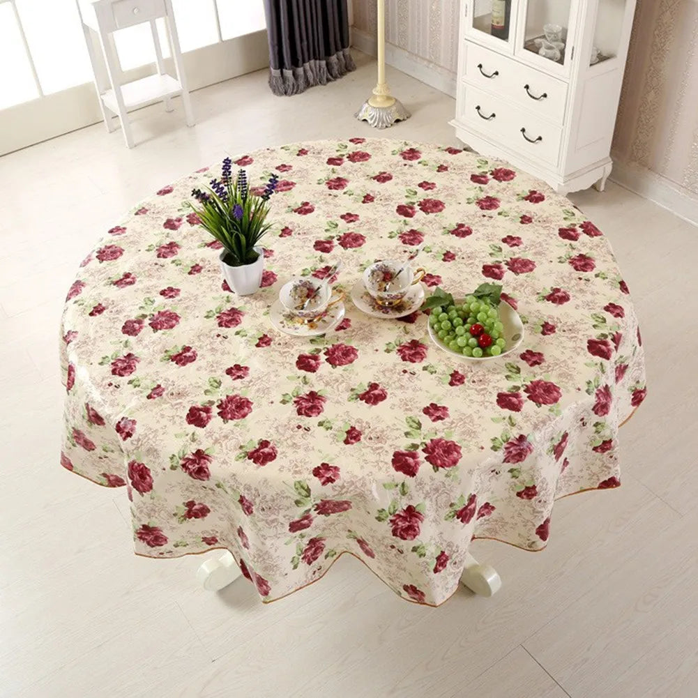 Nappe de Table ronde en coton à fleurs