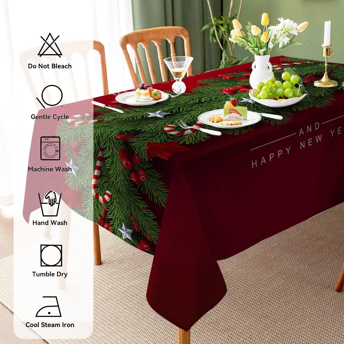 Nappe de Noël à motif de sapins