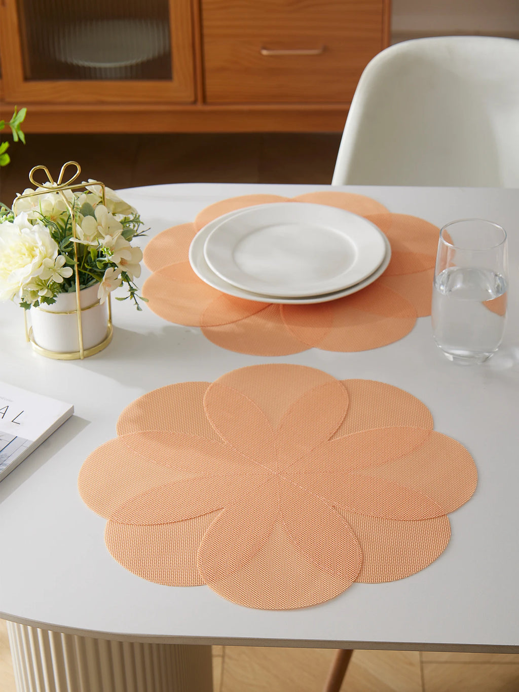 Lot de napperons en PVC antidérapants en Forme de fleurs