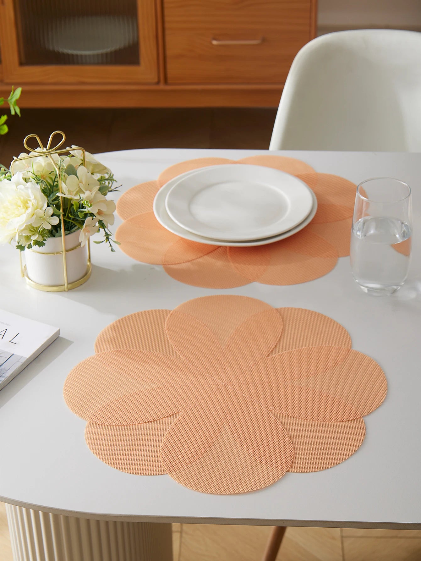 Lot de napperons en PVC antidérapants en Forme de fleurs