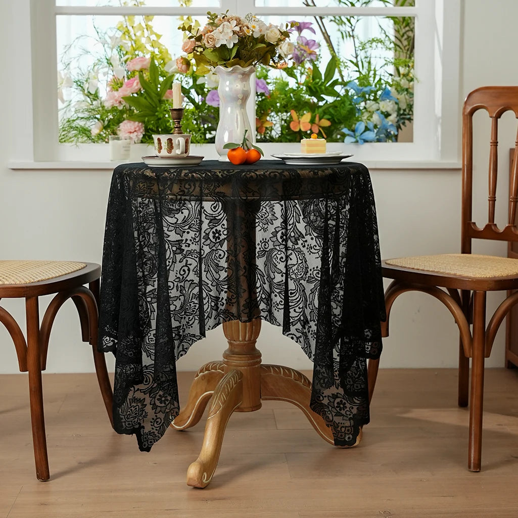 Nappe de table en dentelle - Noir
