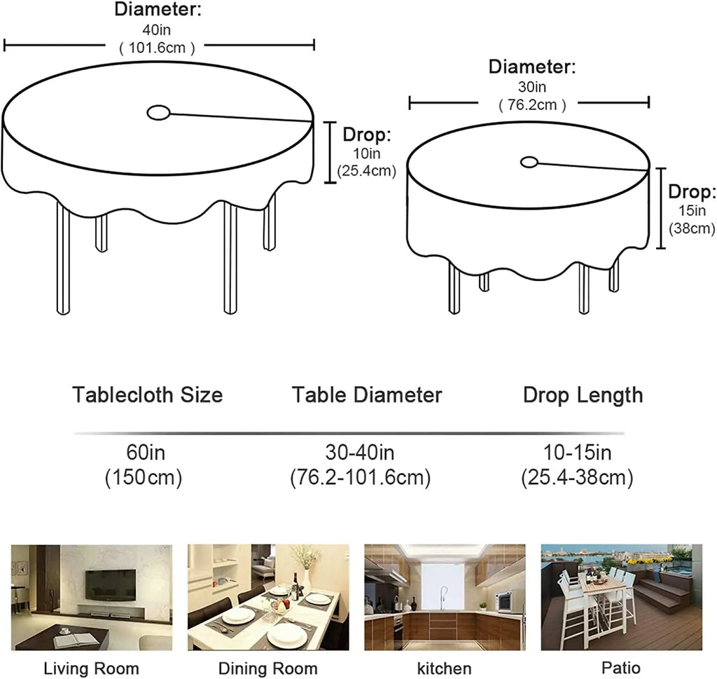 Nappe ronde en coton avec pompon