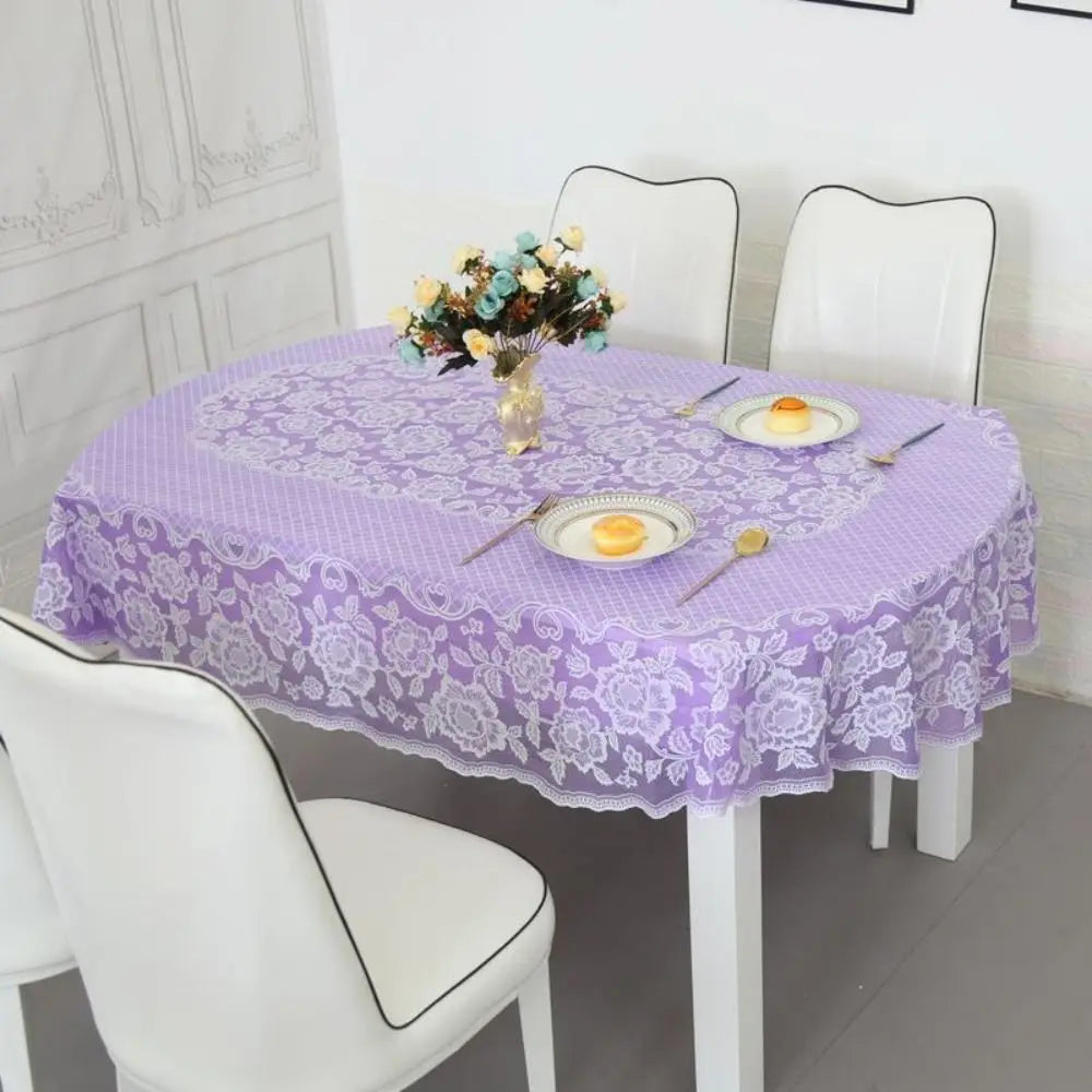 Nappe de table ovale brodée