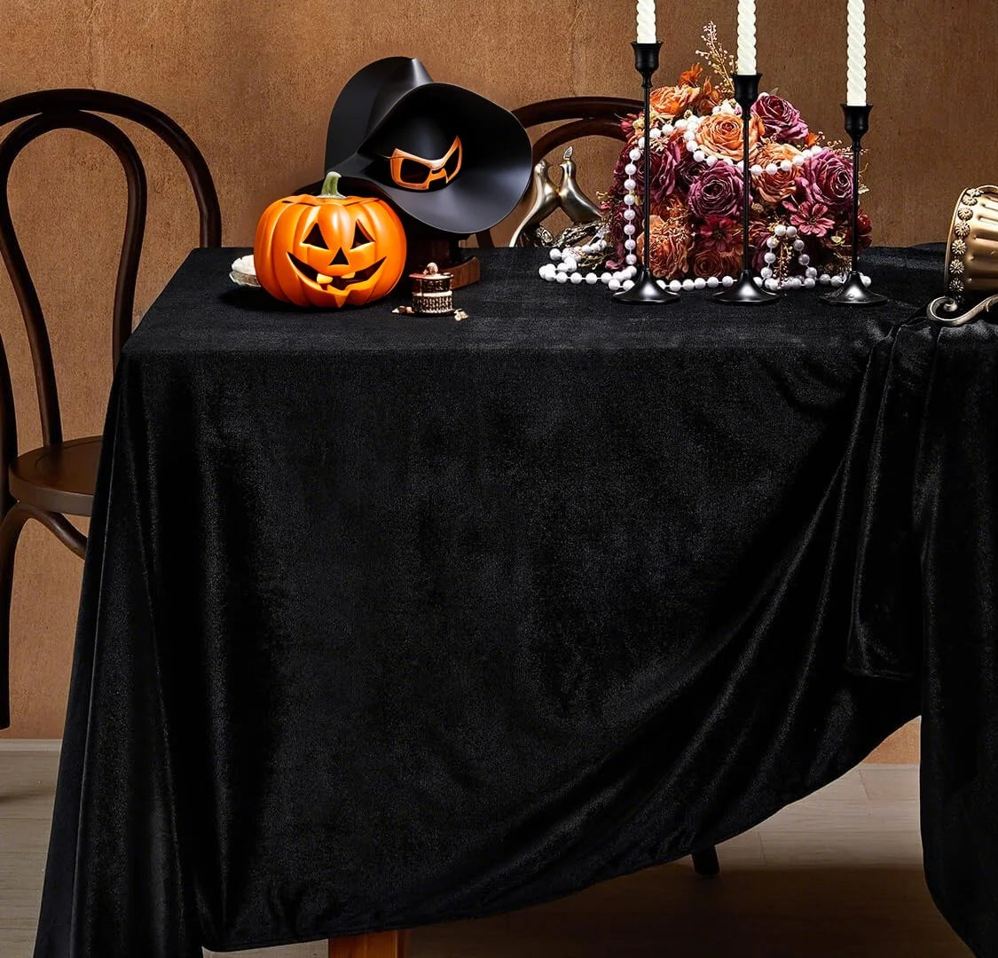 Nappe de table effet velours - Noir