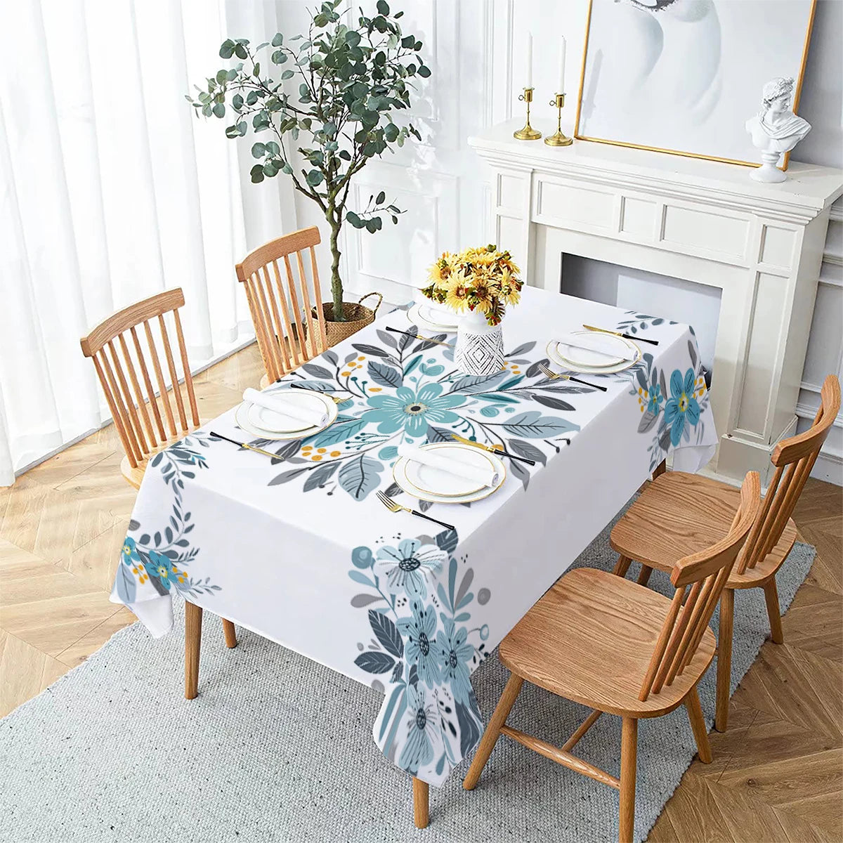 Nappe de table imperméable imprimé feuilles de palmier