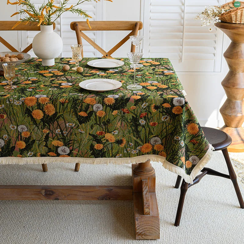 Nappe en coton jacquard - style rustique américain