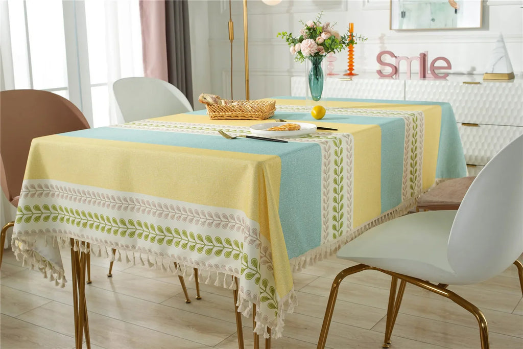 Nappe en coton imperméable – à larges rayures