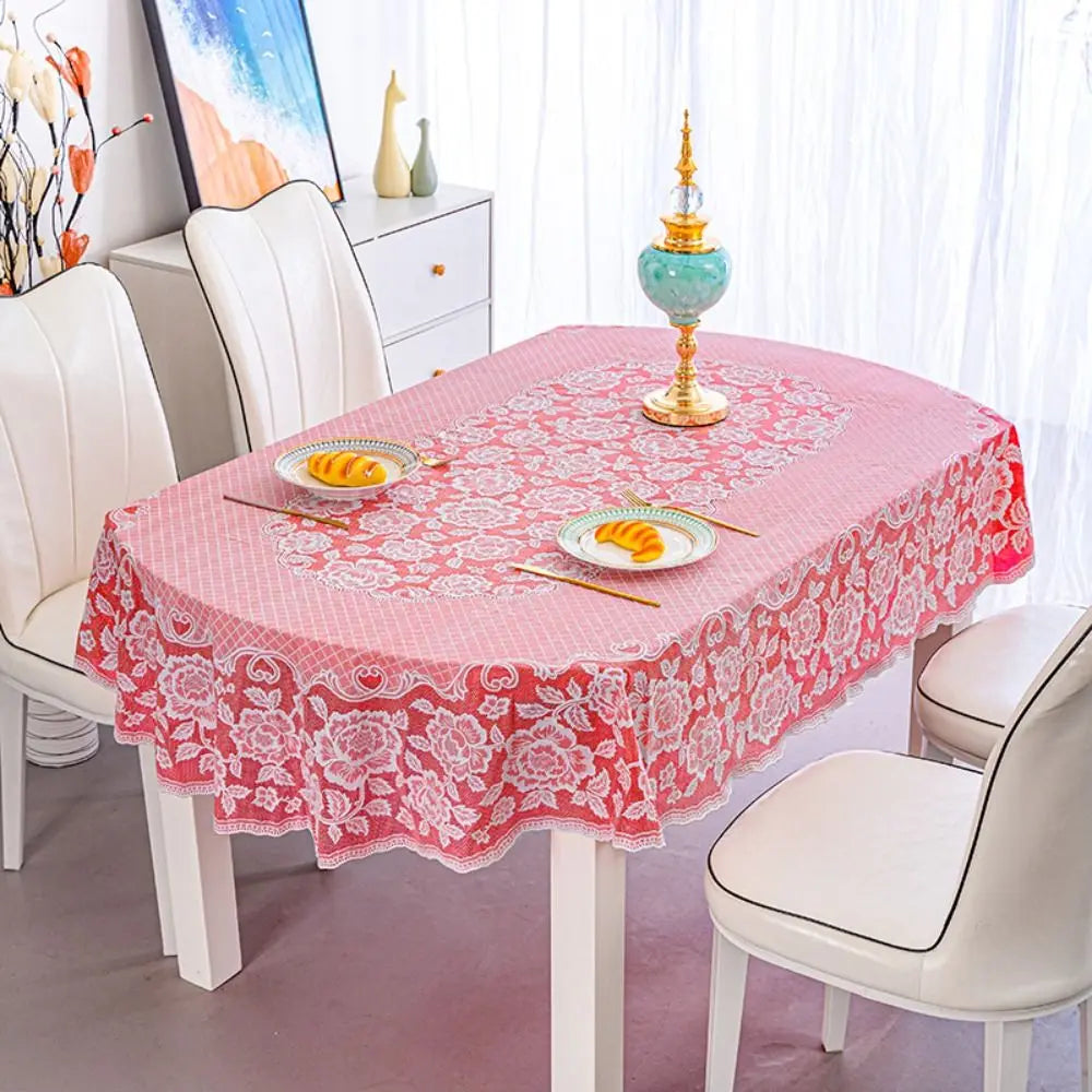 Nappe de table ovale brodée